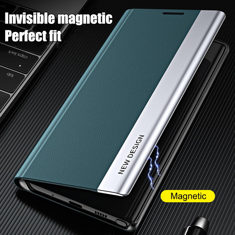 Galwaniczna kabura magnetyczna z klapką stereo do telefonów z serii Samsung Galaxy S21/S22