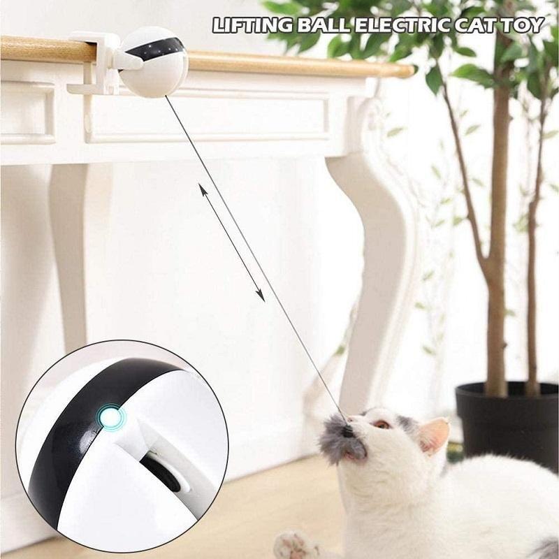 Elektrická hračka pre mačky so zdvíhacou loptou