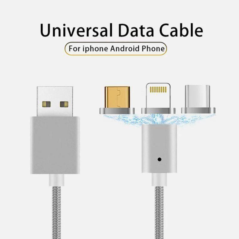 Magnetický kábel 3 v 1 pre Micro USB a typ C a iPhone