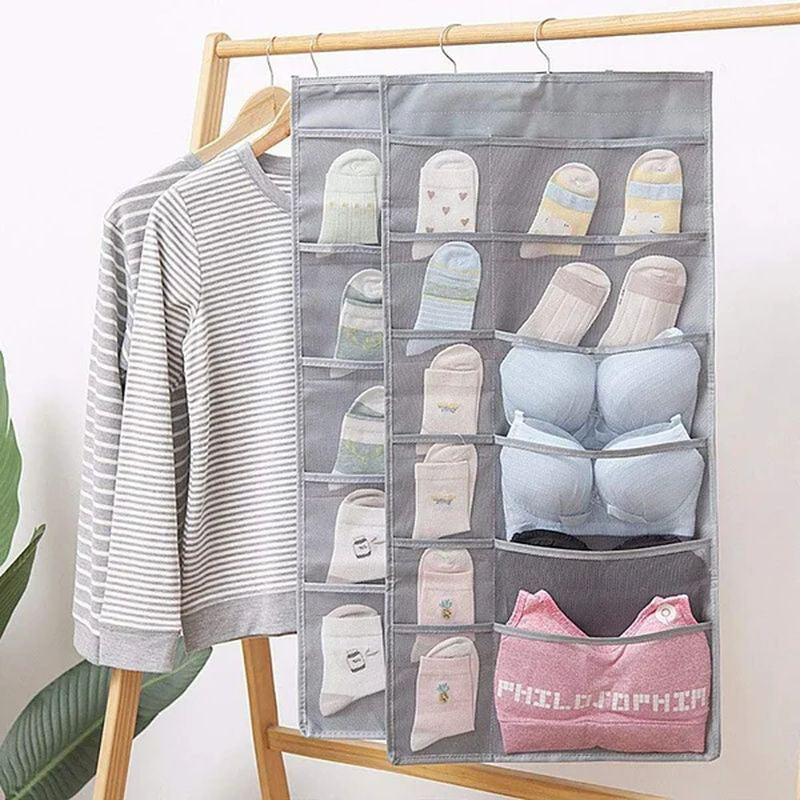 Raft de perete cu două fețe Genți de depozitare pentru garderoba
