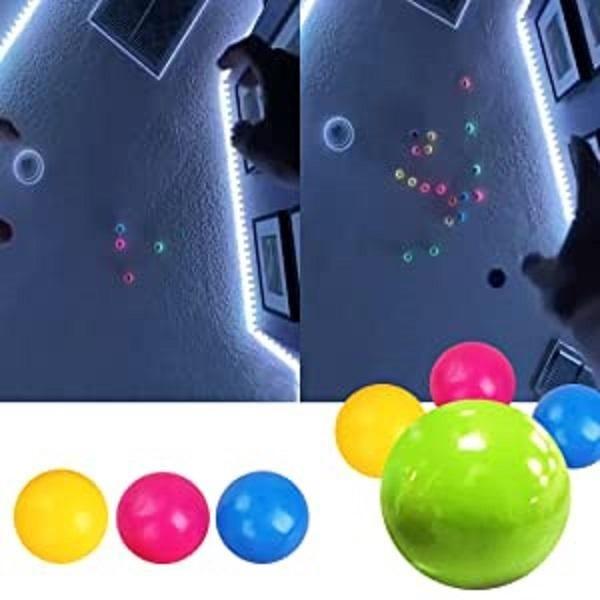כדורי קיר דביקים לתקרה זוהרים כדורי צעצוע x 4