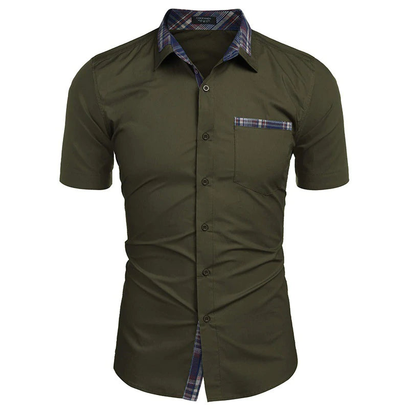 Men's Casual Plaid Collar Button Summer Linen Shirt