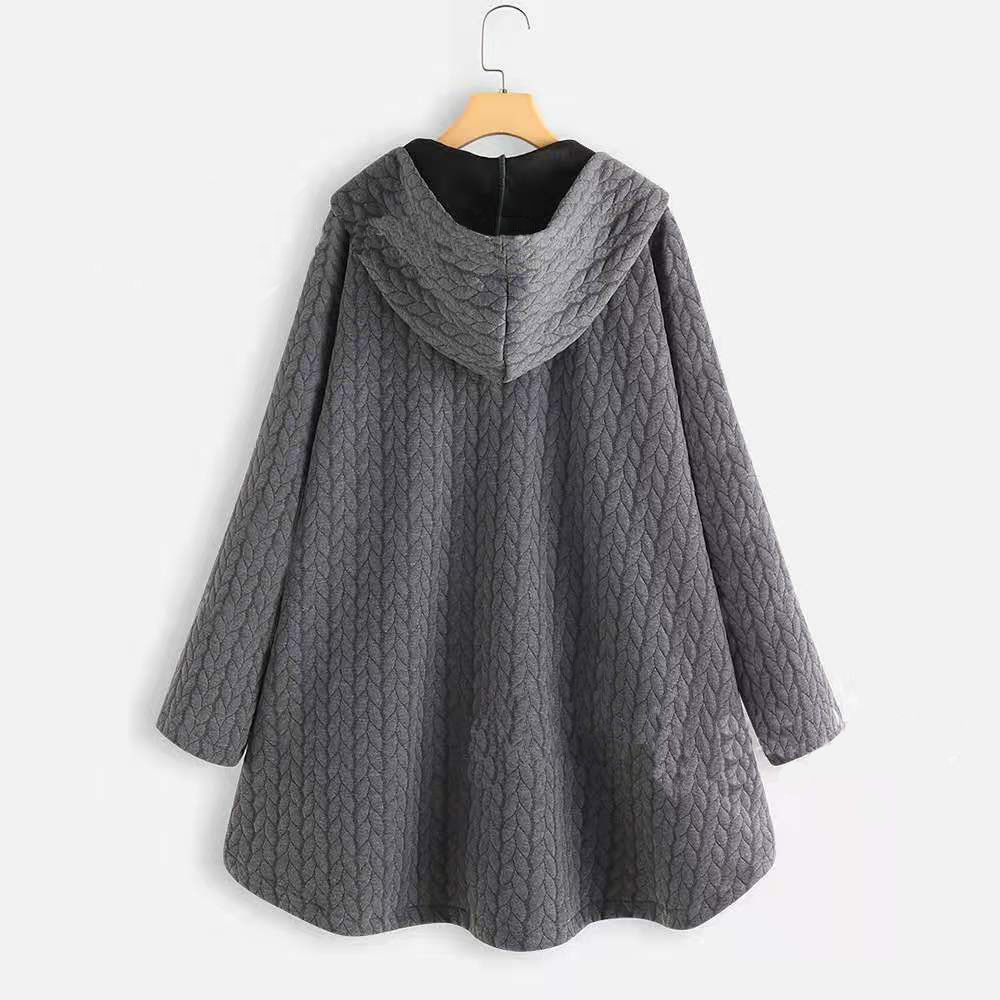 Hooded single breasted women's cotton coat