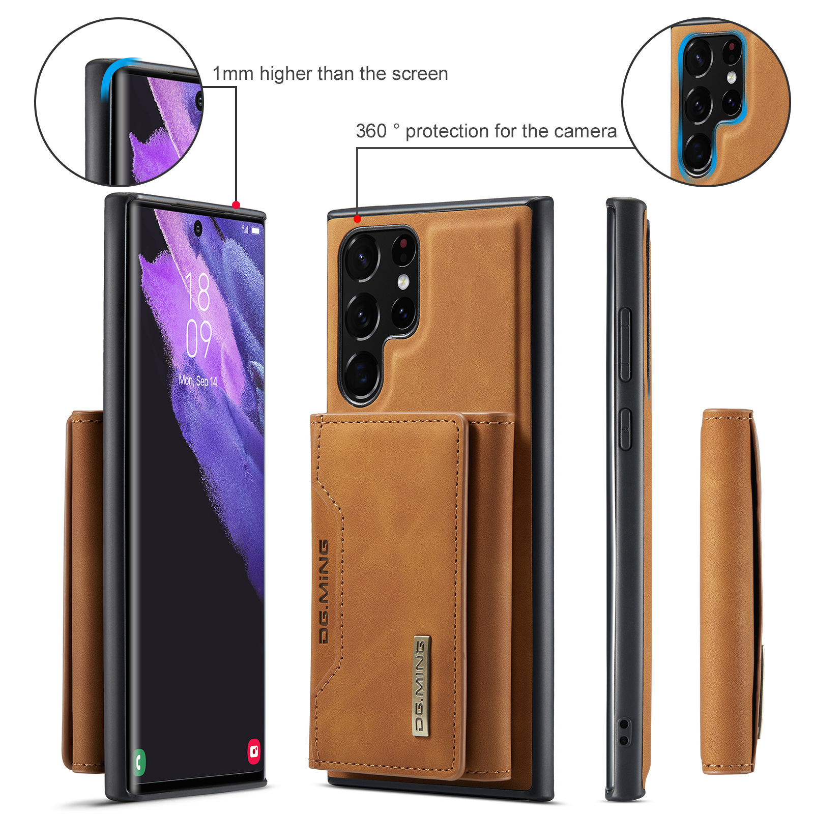 Husă din piele portofel magnetică detașabilă 2 în 1 pentru seria Samsung Galaxy S22/21