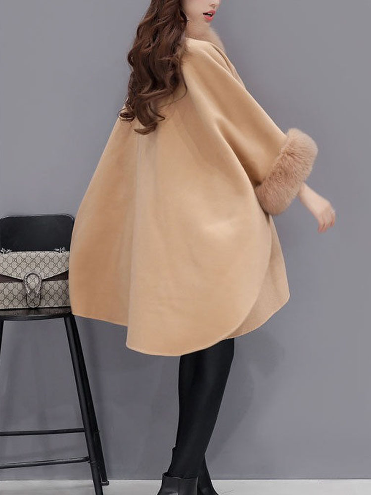 Faux Fox Fur Oversized Shawl Cape