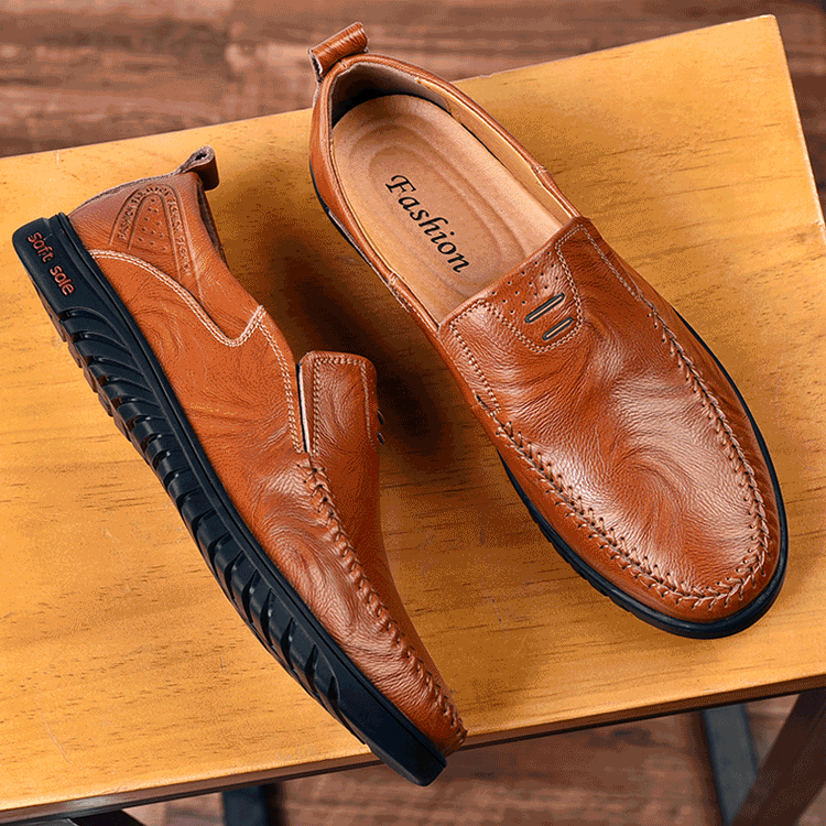 Comfortable leather driving shoes for men