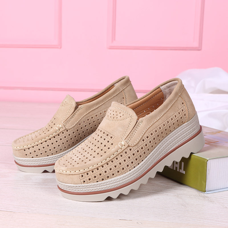women's cowhide platform shoes
