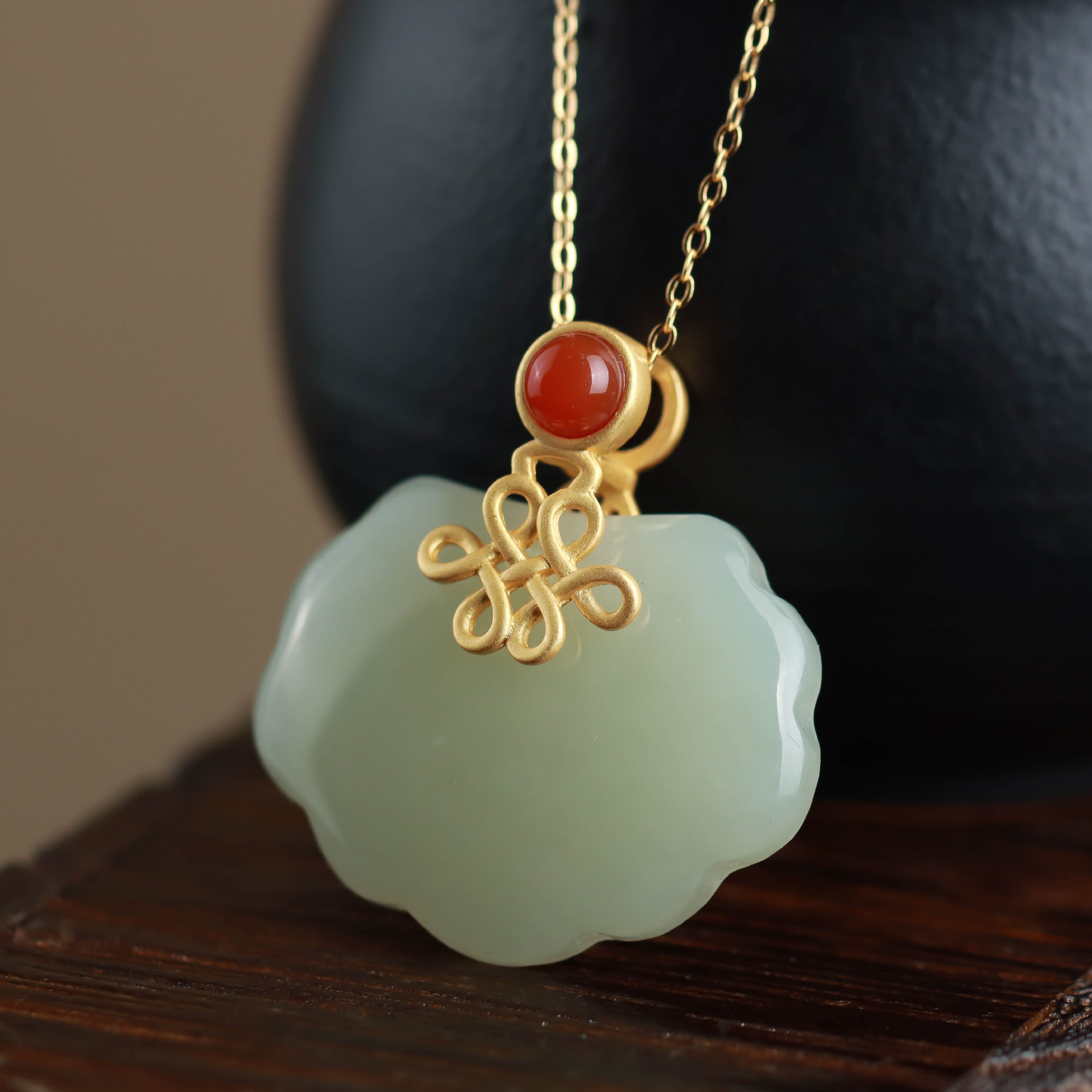 Jade Chinese Knot Necklace