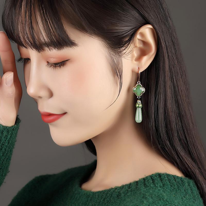 Green Drop Earrings