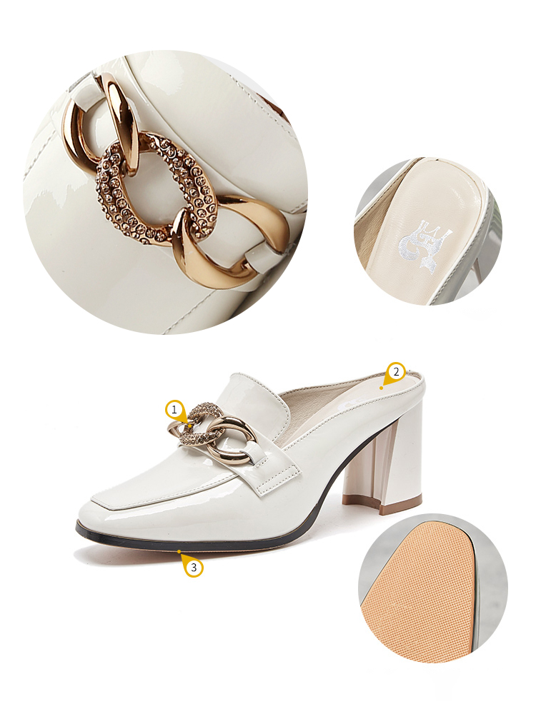 Leather horsebit heels