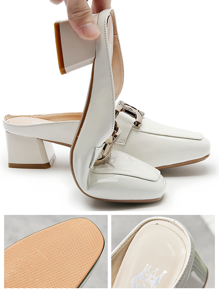 Leather horsebit heels