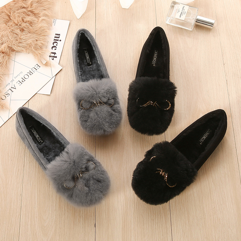 Ležérní módní dámská obuv králičí srst-666-T20