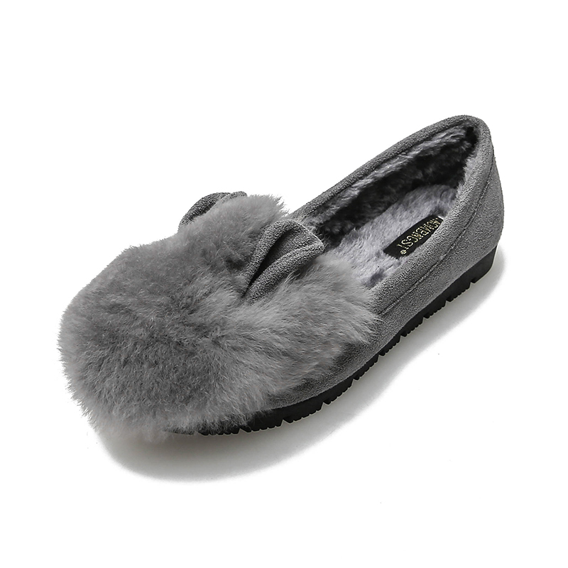 Ležérní módní dámská obuv králičí srst-666-T21