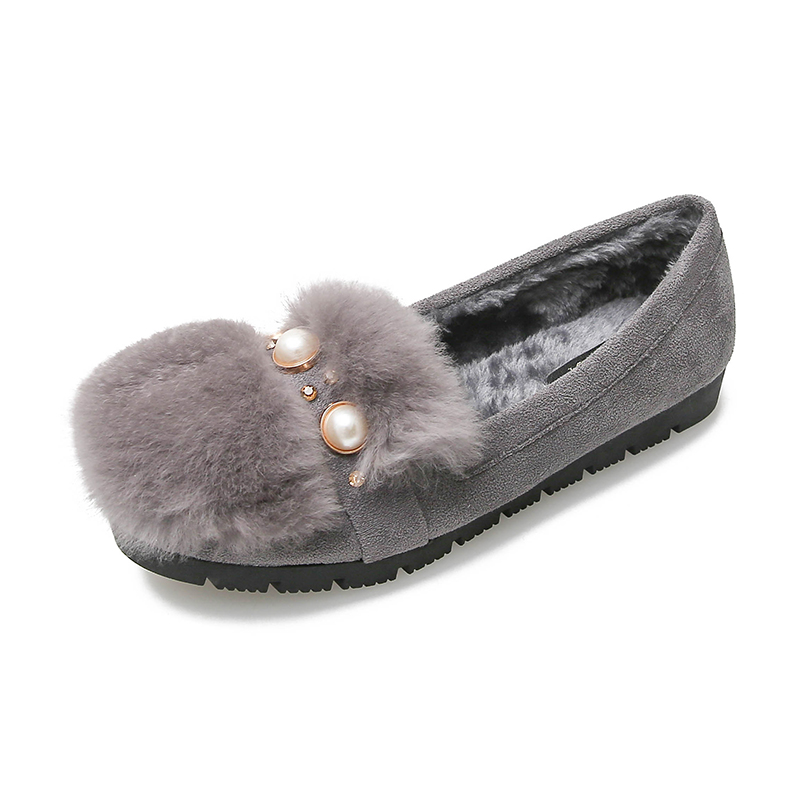 Ležérní módní dámská obuv králičí srst-666-T22