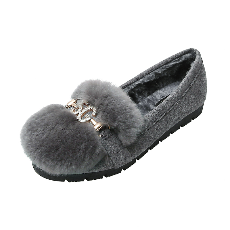Ležérní módní dámská obuv králičí srst-666-T24