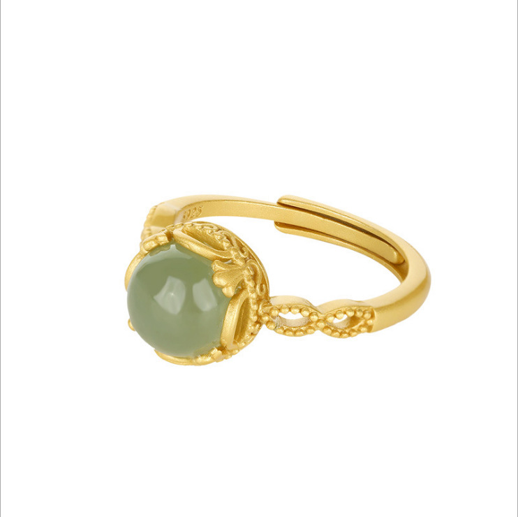 Sapphire Round Cabbage Ring