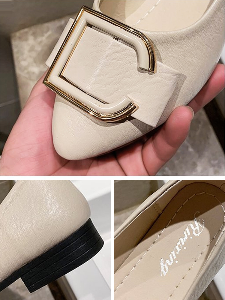 Low-top leather flats