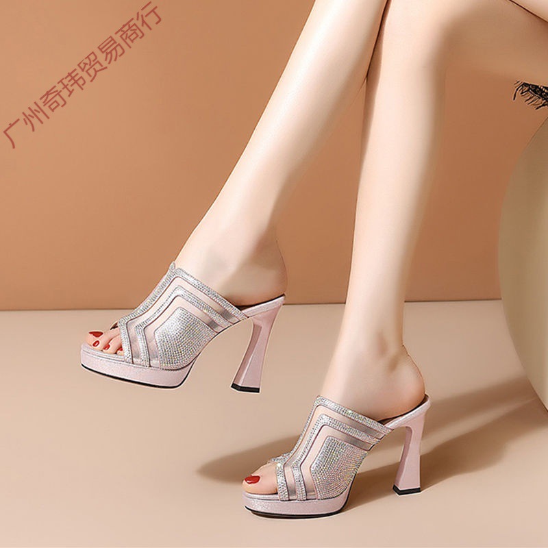 Fashion Outer Wear High Heel Slippers
