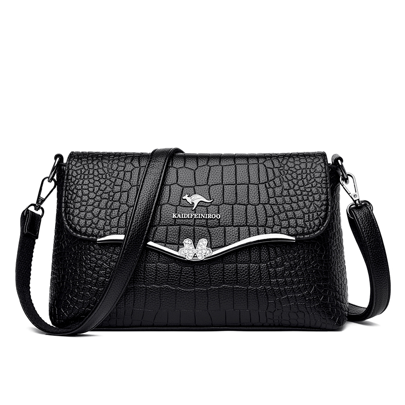 Fashionable crocodile print shoulder bag