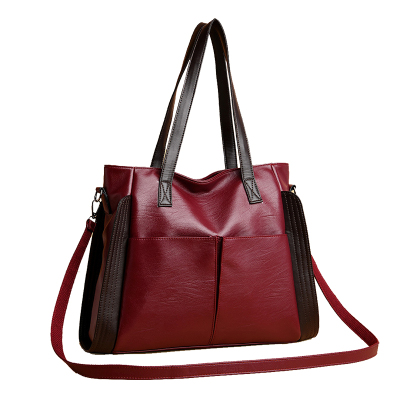 Large capacity soft leather bag