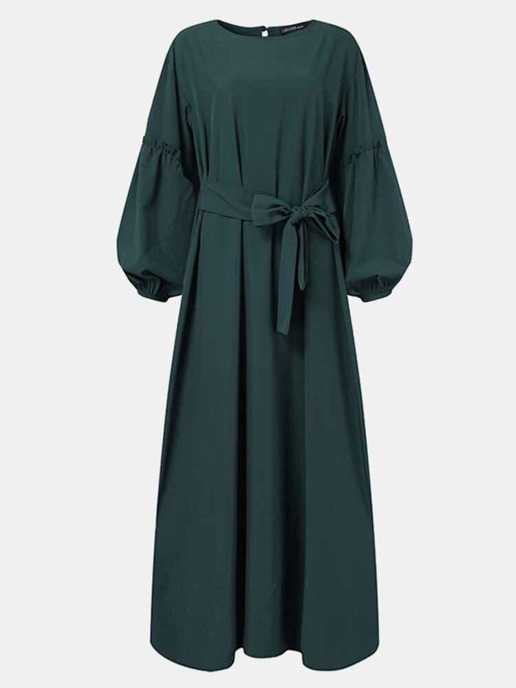 Sukienka muzułmańska w jednolitym kolorze