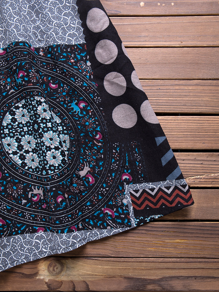 Ethnic Printed Sleeveless Vintage Dresses