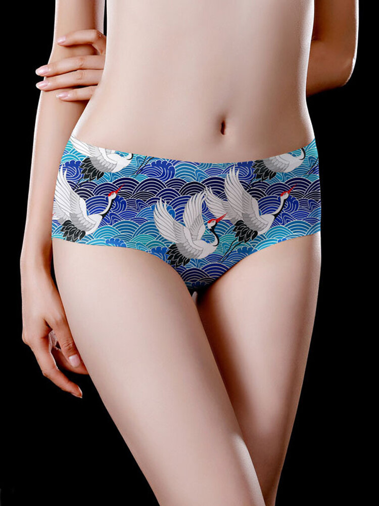 Bird Print Ice Silk Panties - LODIVINA™