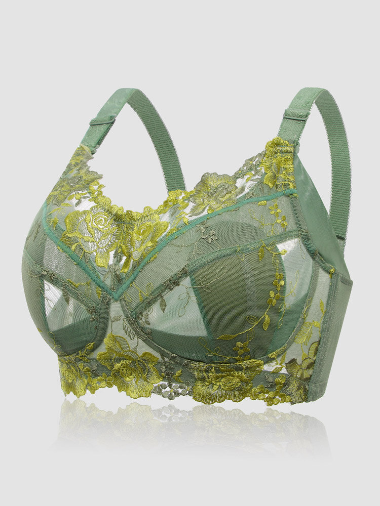 Embroidered Jacquard Wireless Lace Bras - LODIVINA™