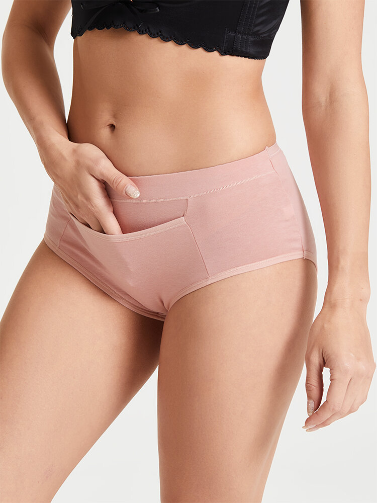 Front Pocket Solid Color Panties