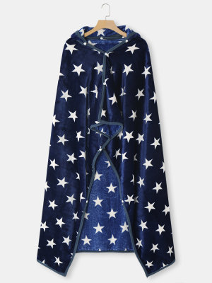 Hvězdy tisk šátek deka s kapucí
