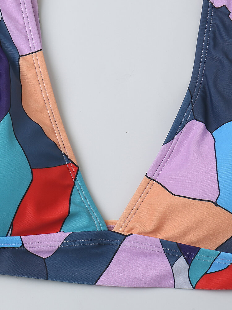 Colorful Geometry Print Bikinis