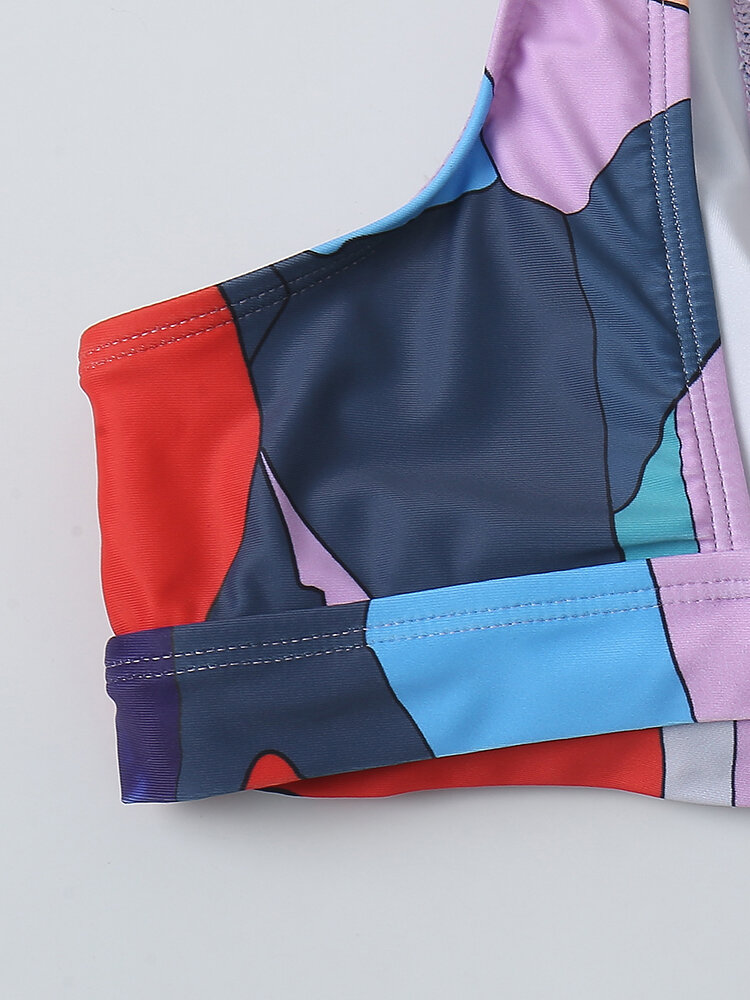 Colorful Geometry Print Bikinis
