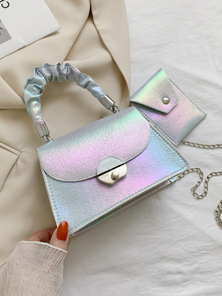 2 PCS Chains Gradient Satchel Bag