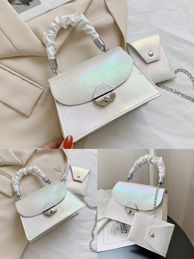 2 PCS Chains Gradient Satchel Bag