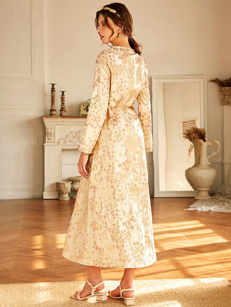 Female Charming banquet style Jacquard Loose Abaya