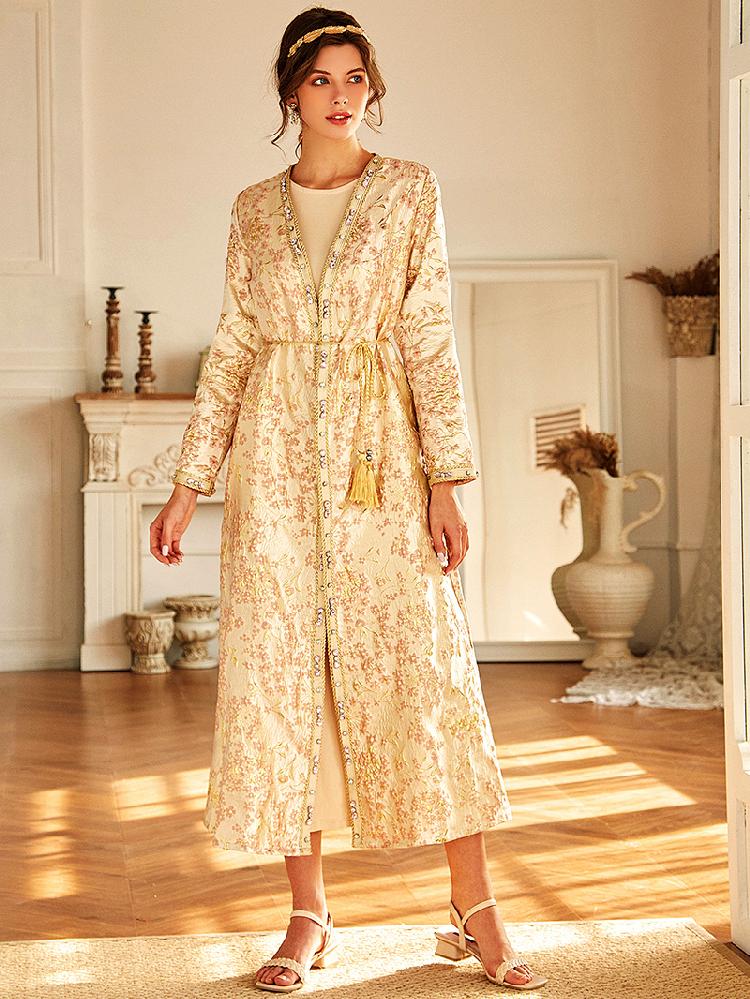 Female Charming banquet style Jacquard Loose Abaya