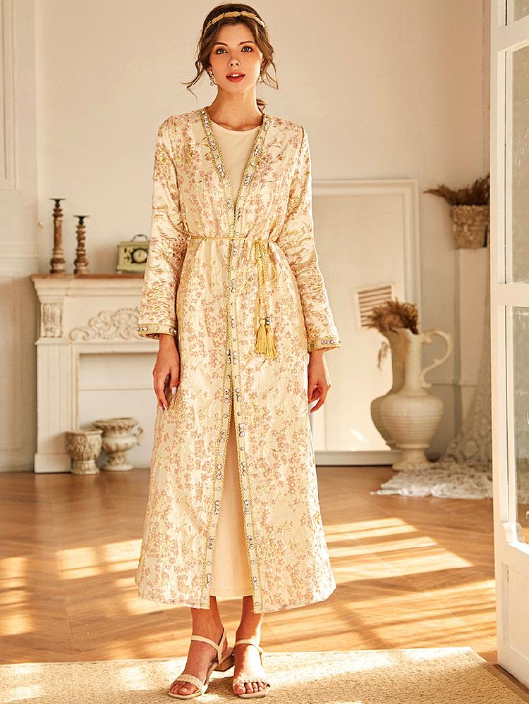 Female Charming banquet style Jacquard Loose Abaya