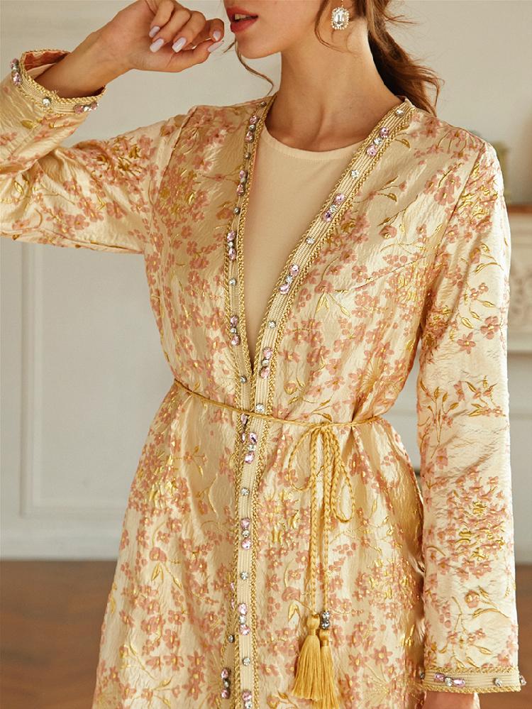 Female Charming banquet style Jacquard Loose Abaya