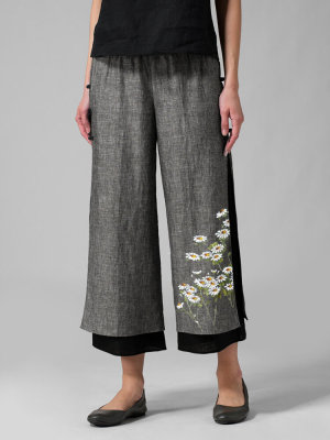Dvouvrstvé kalhoty s květinovým potiskem Daisy