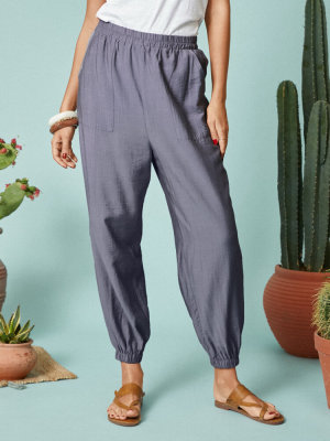 Pantalon à taille élastique avec poche