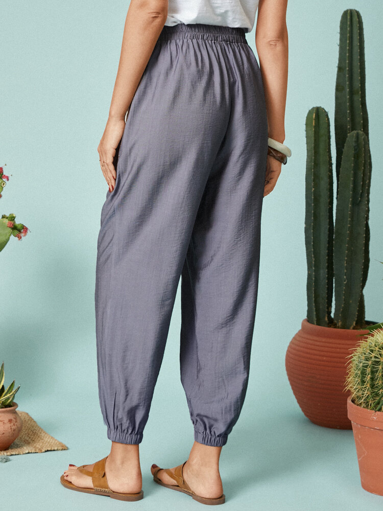 Pantalon à taille élastique avec poche