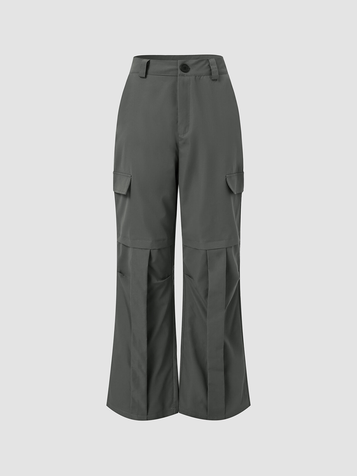 Solid Pocket Loose Cargo Pants