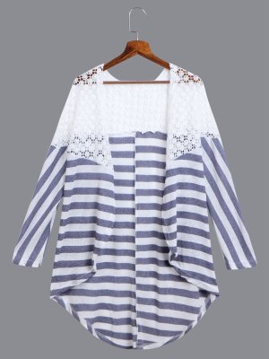 Stripe Lace Stitching Kimonos