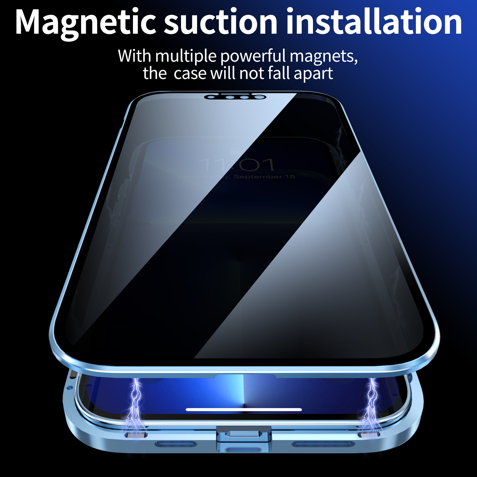 Magnetic anti-peeping phone case