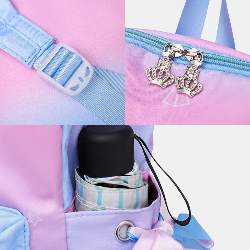 Oxford Ombre Earphone Butterfly Knot Hardware Backpack