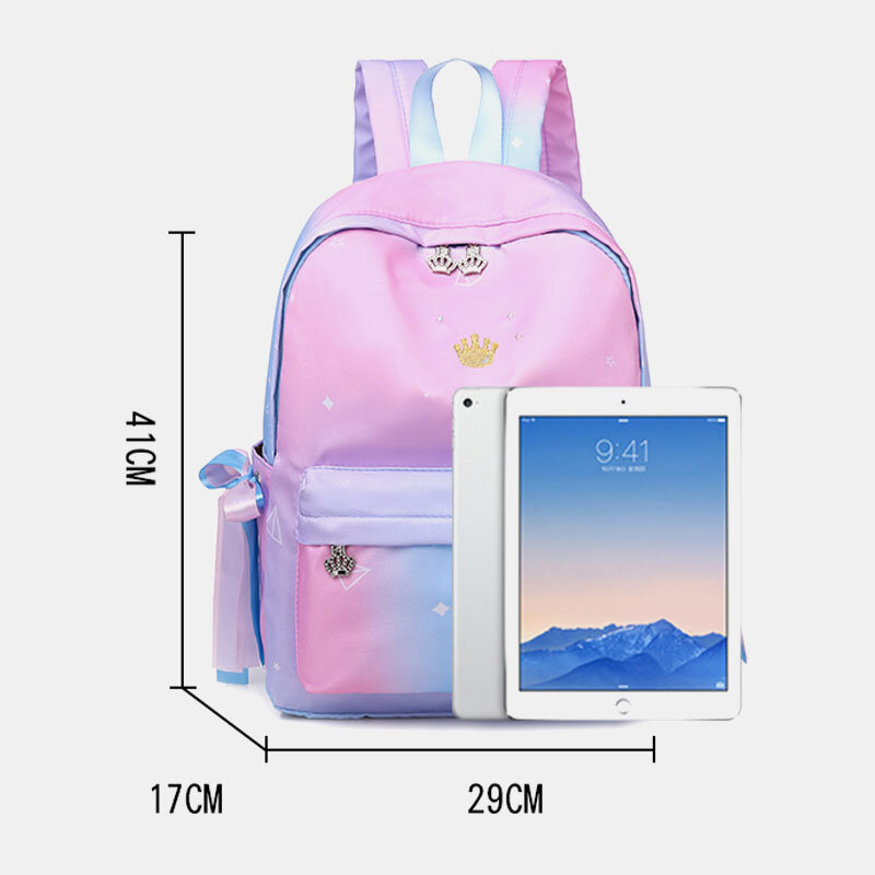 Oxford Ombre Earphone Butterfly Knot Hardware Backpack