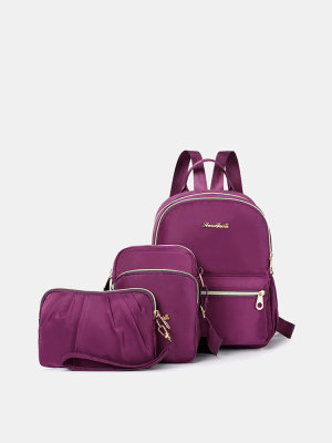 Women 3Pcs Waterproof Large Capacity Travel Backpack