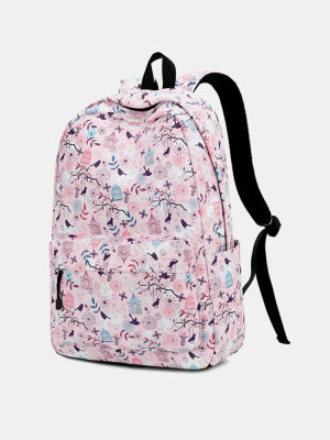 Women Print Waterproof Casual Backpack 