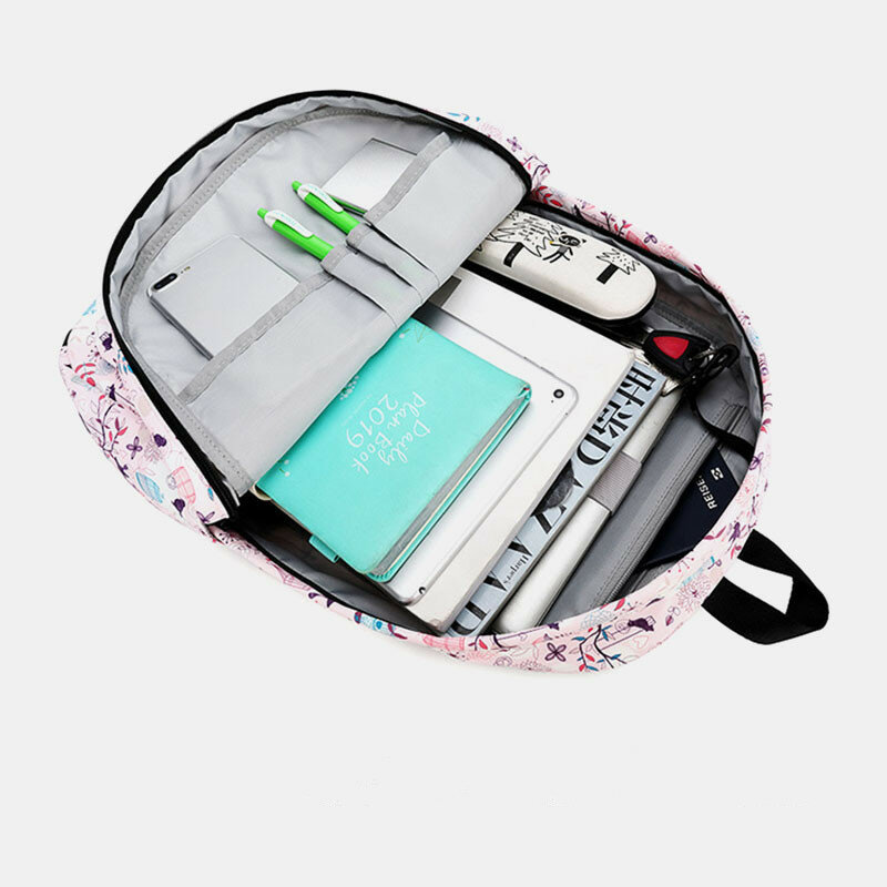 Women Print Waterproof Casual Backpack 