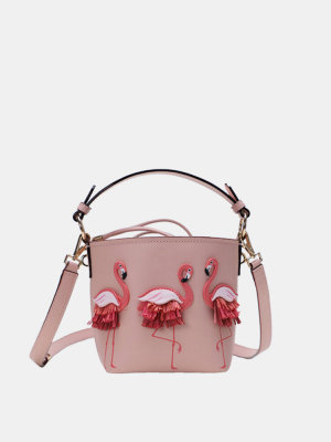 Női Flamingo Bucket Bag Stílusos Crossbody Bag
